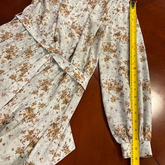 Designer Vintage 1970’s Lanvin flower print midi/maxi dress size 14 - Picture 10 of 11